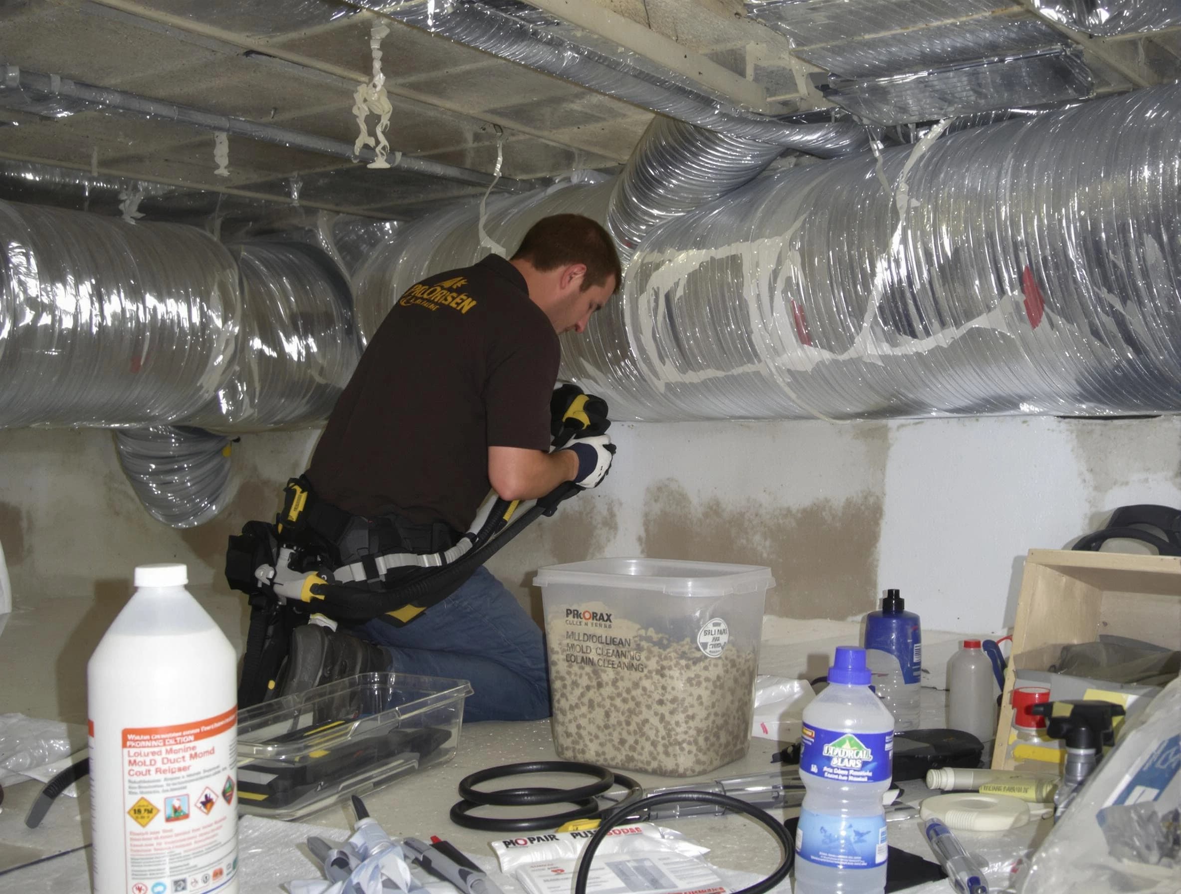 Smyrna Air Duct Cleaning specialist performing professional mold removal from air ducts in Smyrna