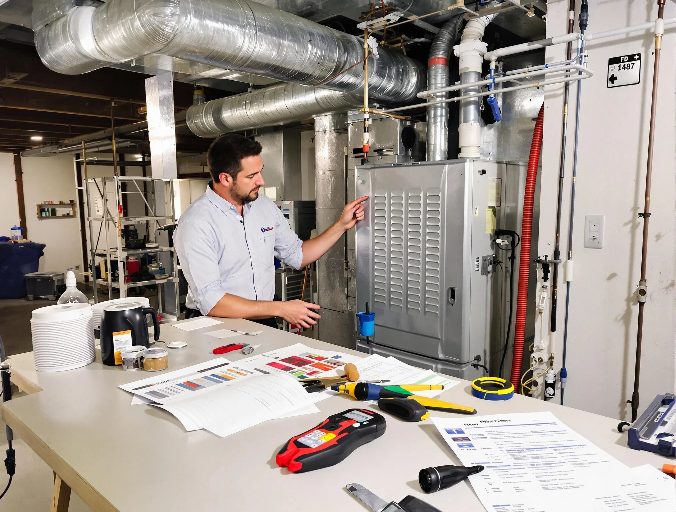 Smyrna Air Duct Cleaning inspector conducting detailed filter system evaluation using professional diagnostic tools in Smyrna